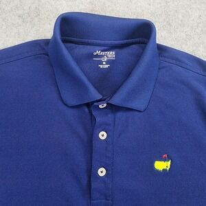 Masters Tech Polo Shirt Men's Medium Blue Augusta‎ National Golf Performance